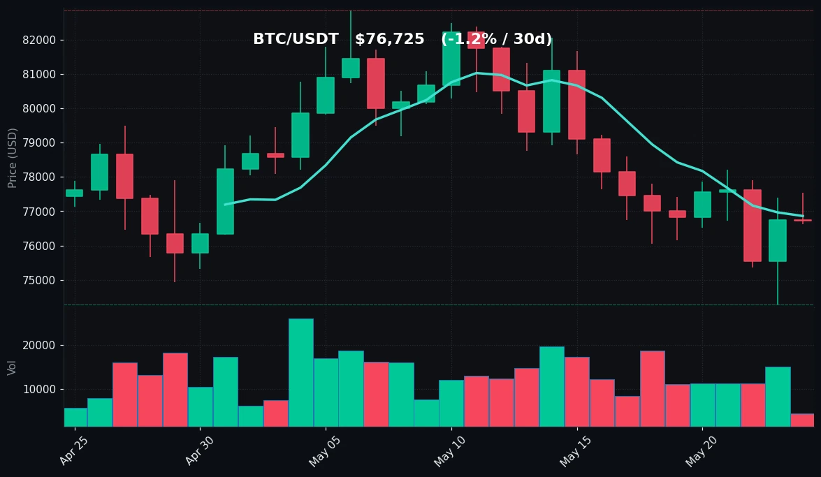BTC 30 日蜡烛图