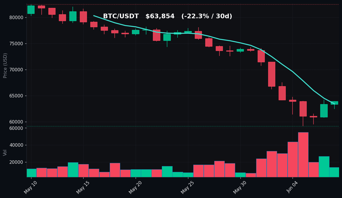 BTC 30 日蜡烛图
