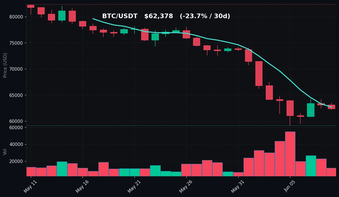 BTC 30 日蜡烛图