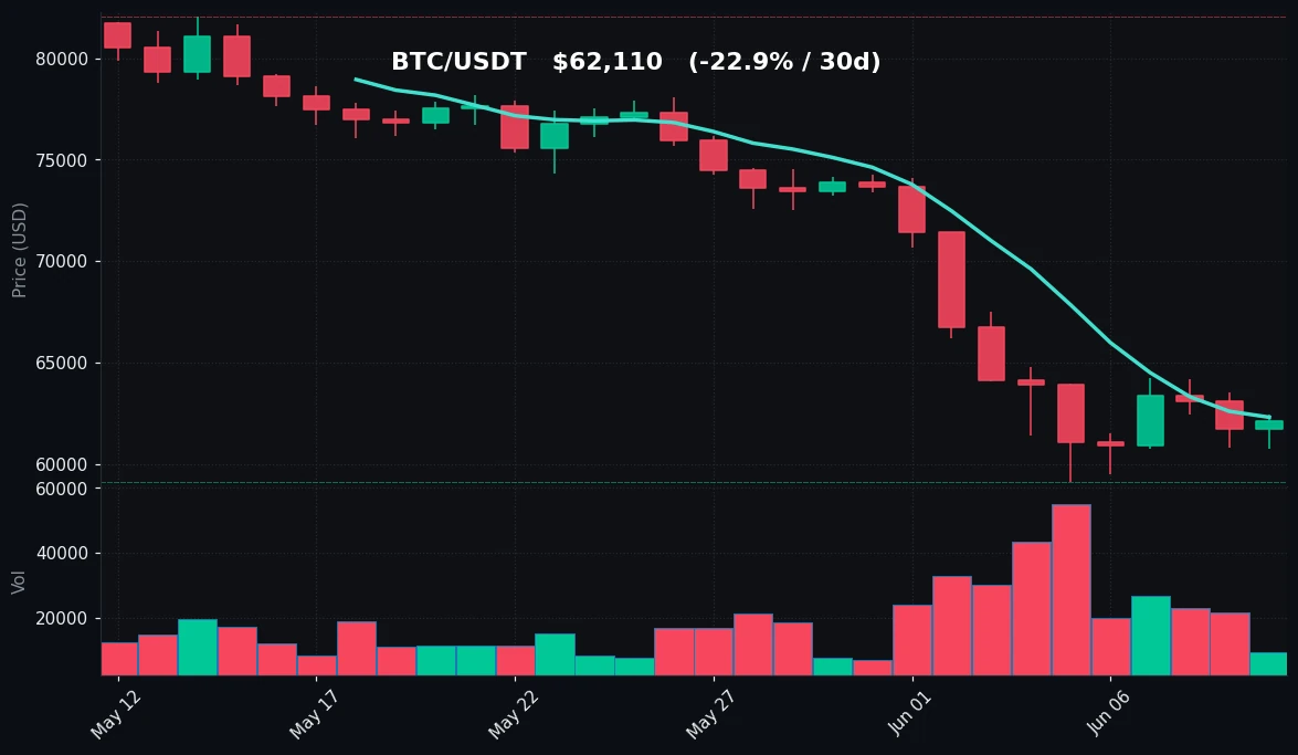 BTC 30 日蜡烛图