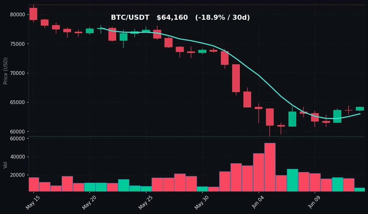 BTC 30 日蜡烛图