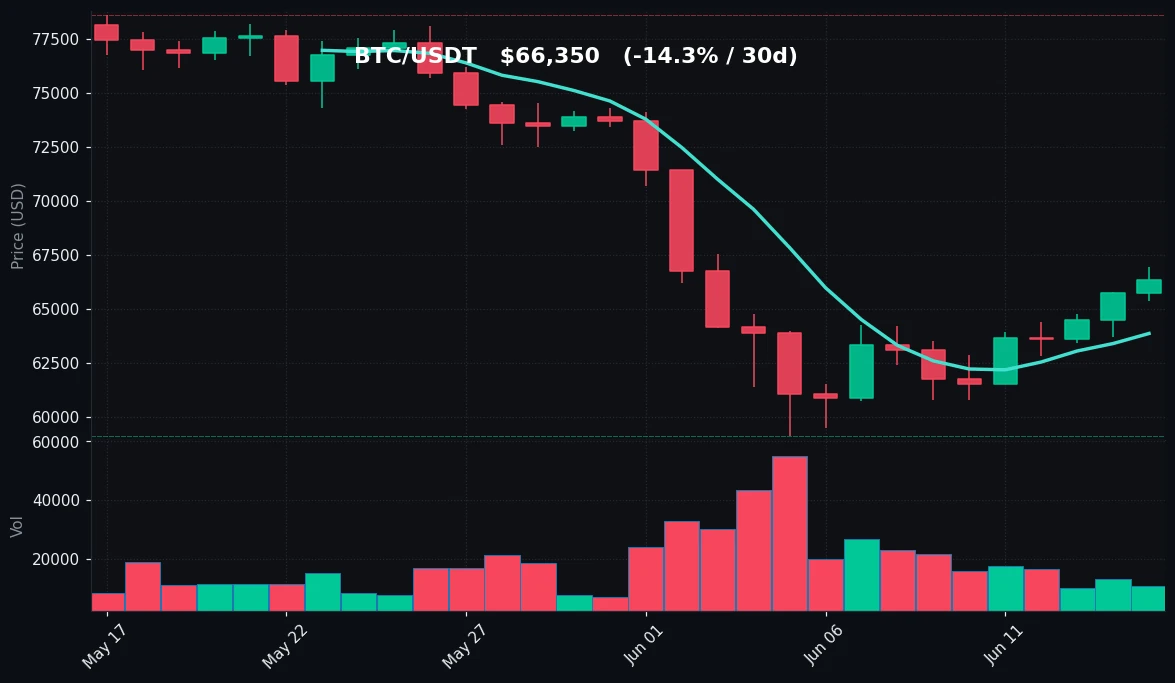 BTC 30 日蜡烛图