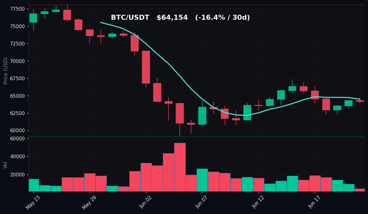 BTC 30 日蜡烛图