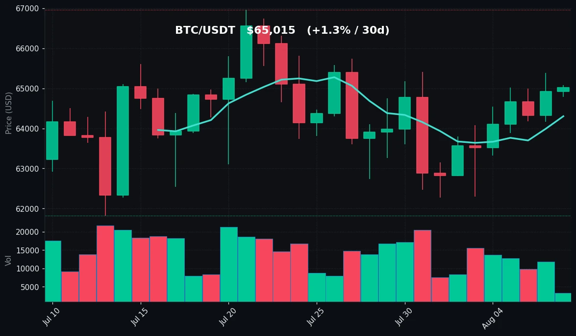 BTC 30 日蜡烛图